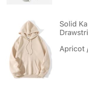 Solid Kangaroo Pocket Thermal Lined Drawstring Hoodie